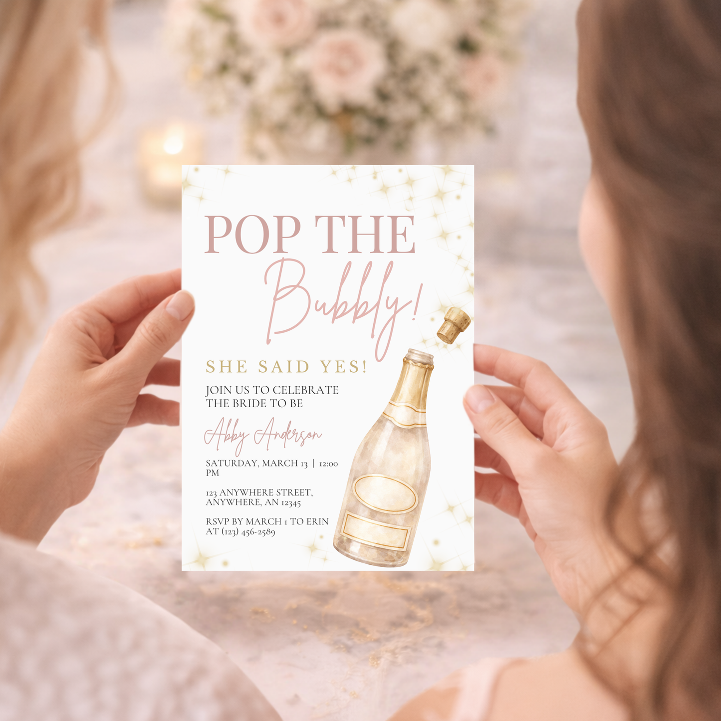 Pop the Bubbly Invitation | Pop the Bubbly Champagne Bridal Shower Party Invitation