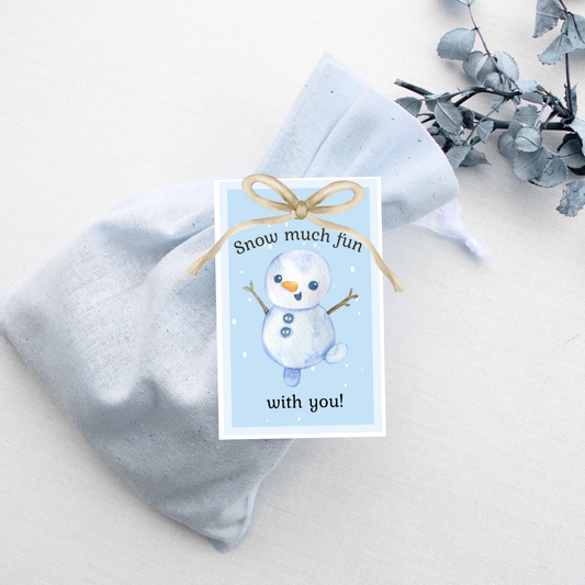 Winter ONEderland Editable Favor Tags | Neutral Winter First Birthday