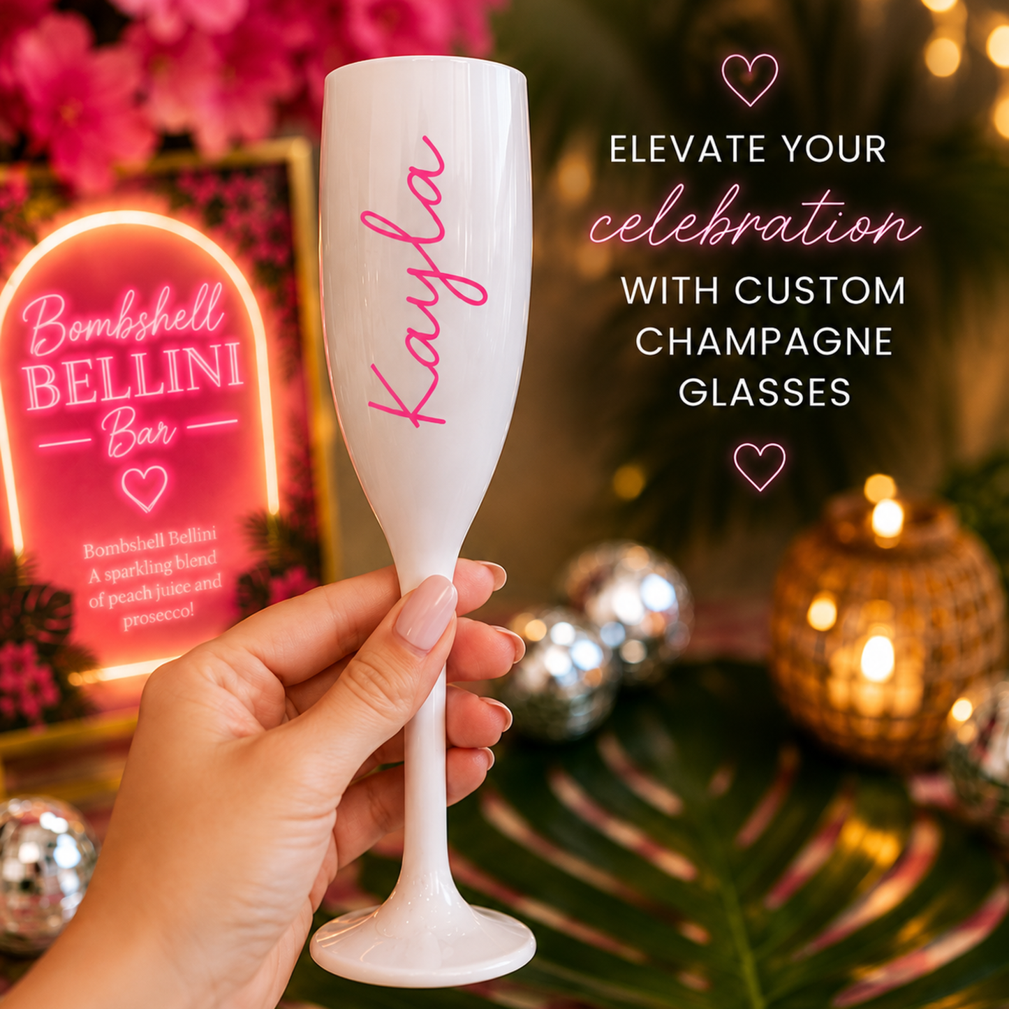Personalized Champagne Flute | Custom Name Champagne Glass | Bachelorette Party Favor | Bridesmaid Gift | Girls Trip Cup