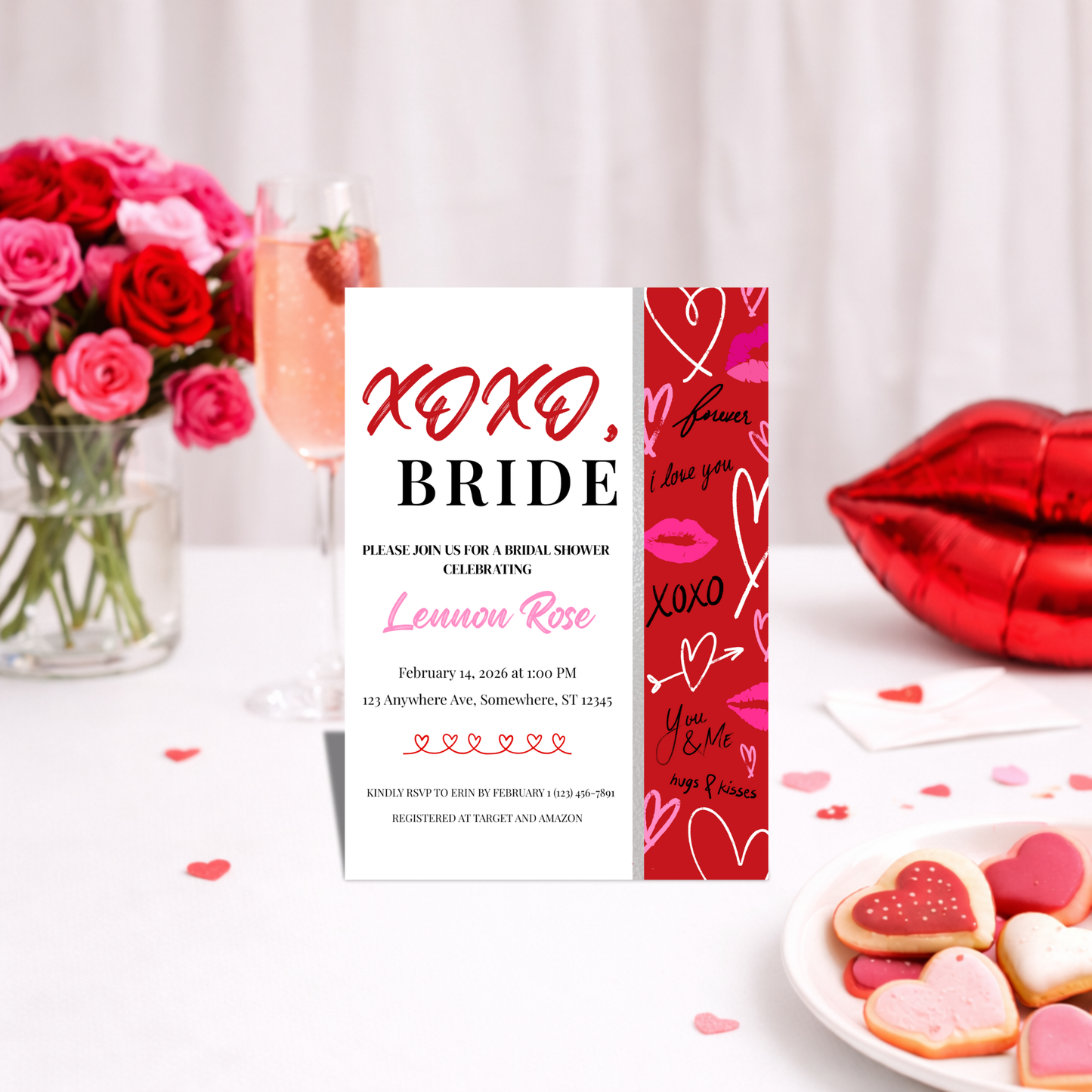 XOXO, Bride | Editable Bridal Shower Invitation
