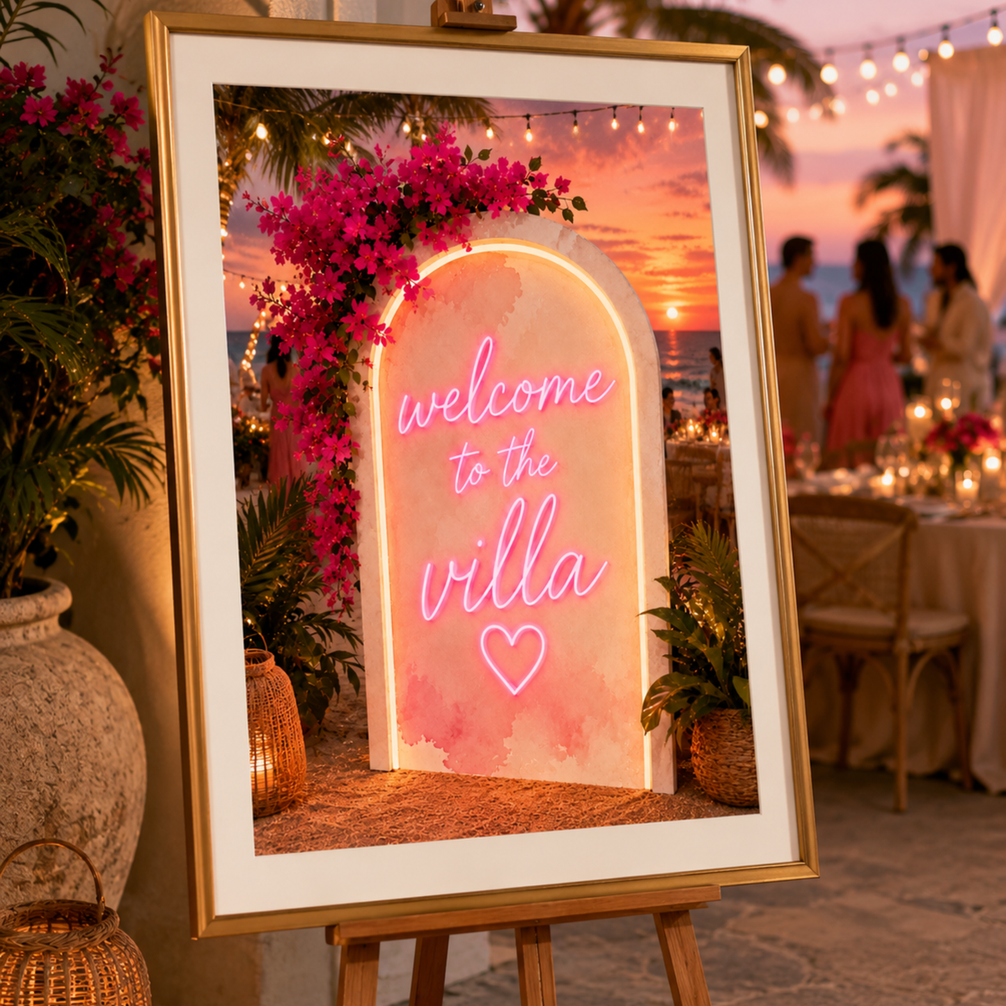 I've Got a Text Welcome Sign Template | Tropical Villa Party Welcome Sign | Editable Canva Welcome Poster | Watch Party Decor | Instant Download