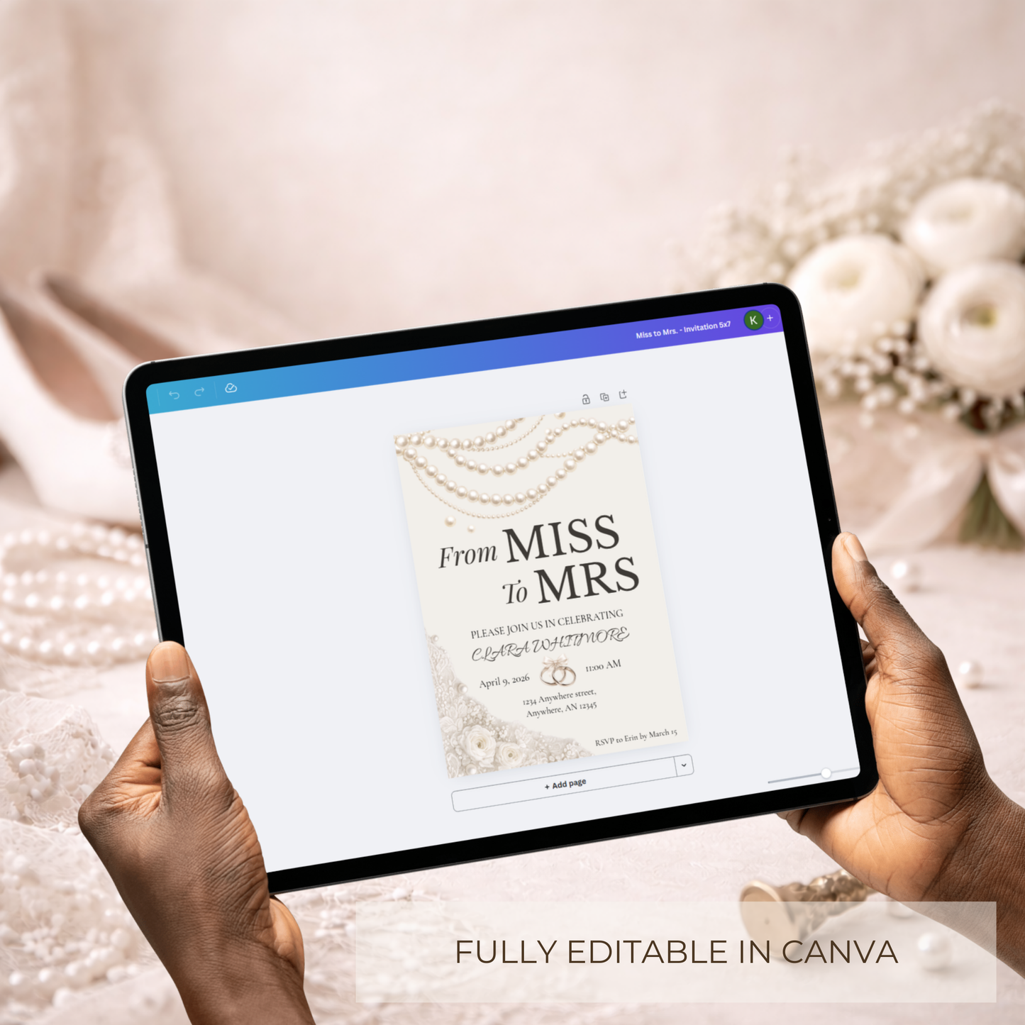 From Miss to Mrs Digital Invitation | Elegant Bridal Shower Template
