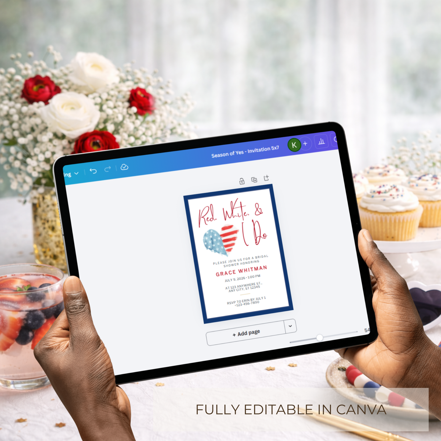 Editable Digital Invitation | Fourth of July Bridal Shower Theme