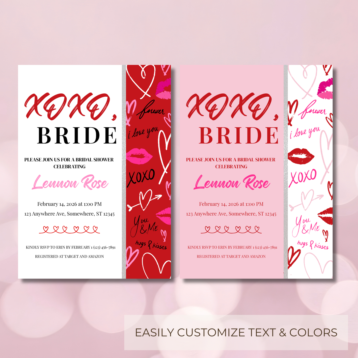 XOXO, Bride | Editable Bridal Shower Invitation