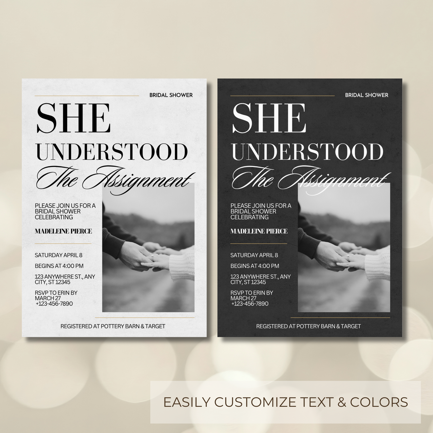 She Understood the Assignment | Editorial Bridal Shower Digital Invitation