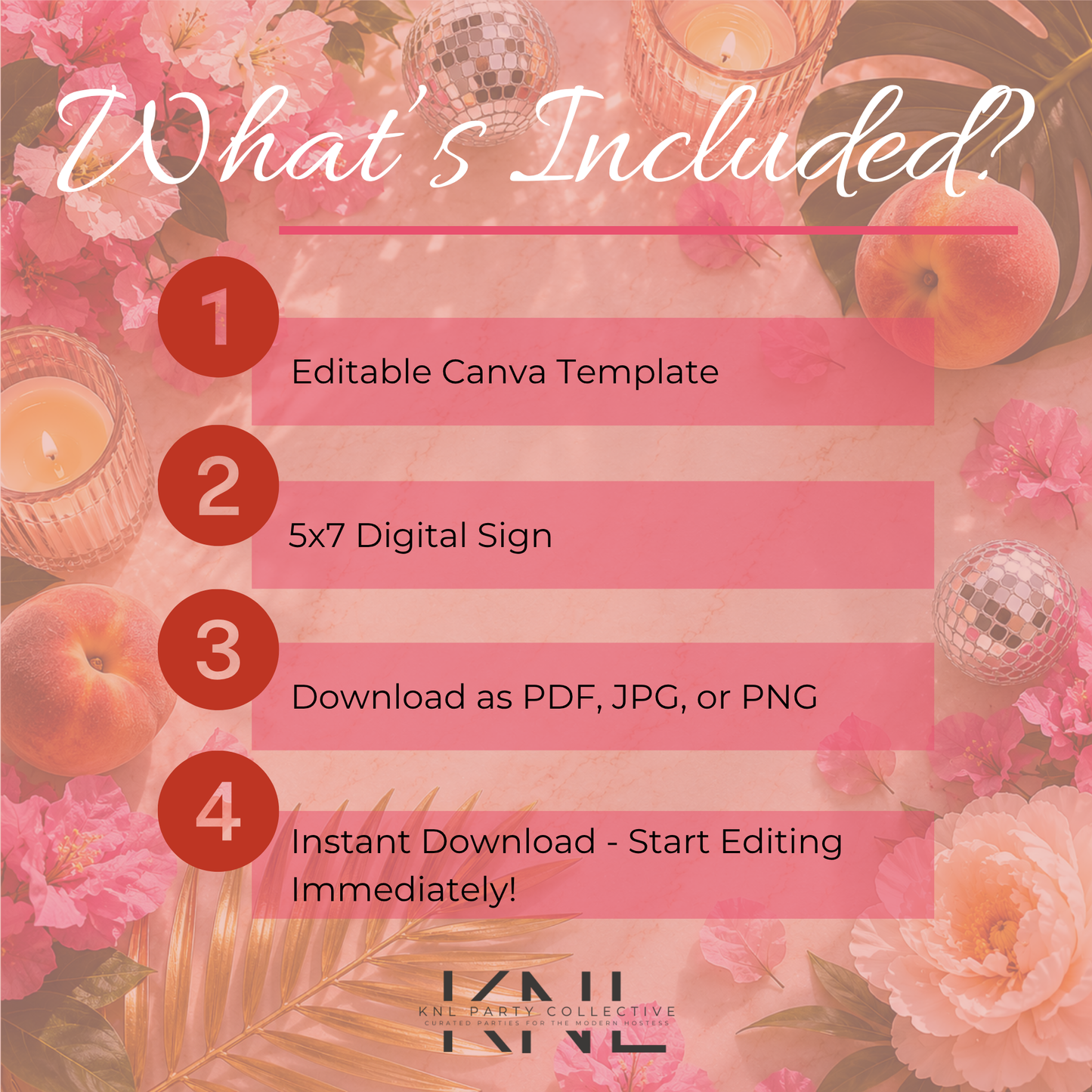 Bombshell Bellini Bar Sign Template | Editable Peach Bellini Cocktail Sign | Tropical Drink Station Decor | Canva Template | Instant Download