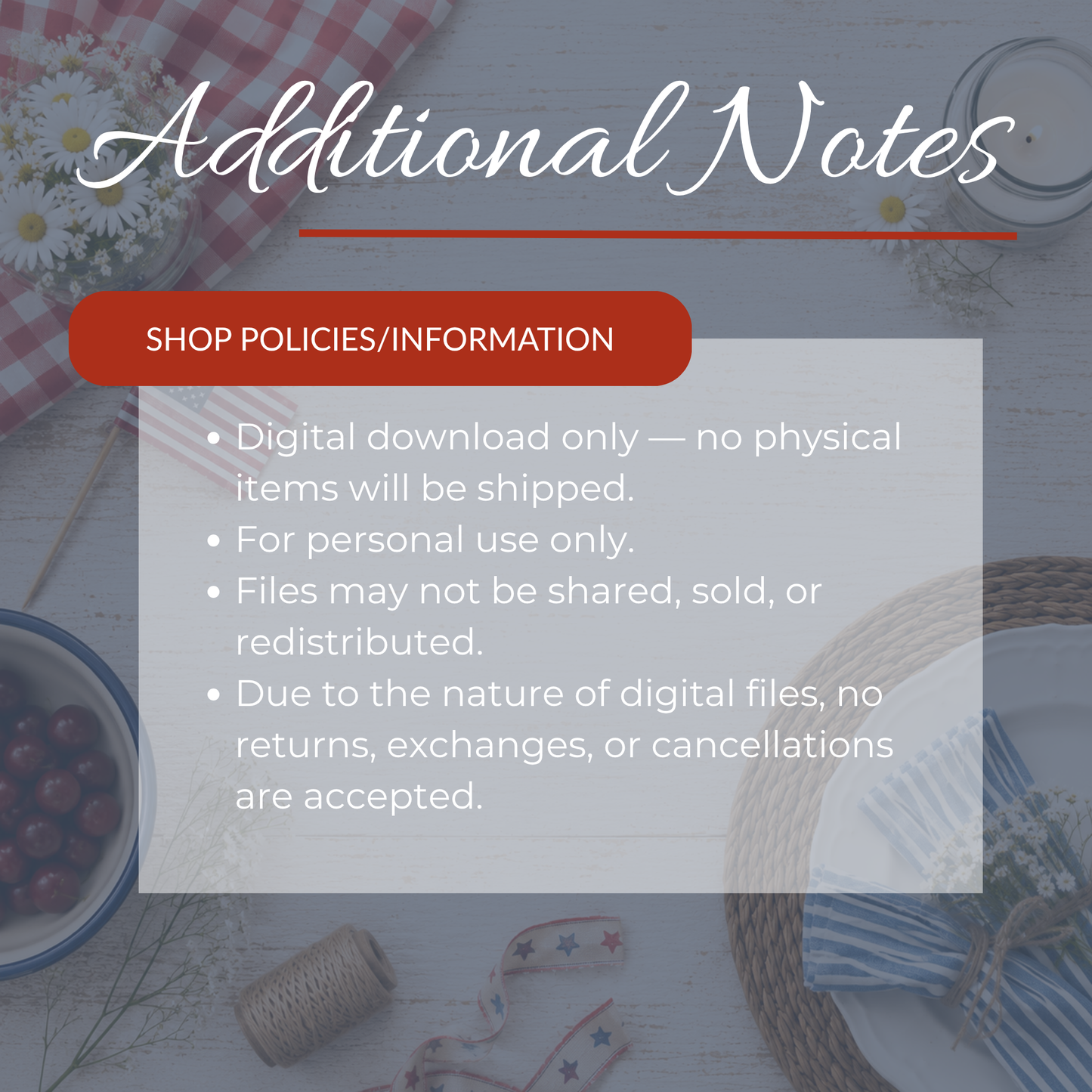 Red, White & Backyard Blue 4th of July BBQ | Editable Invitation