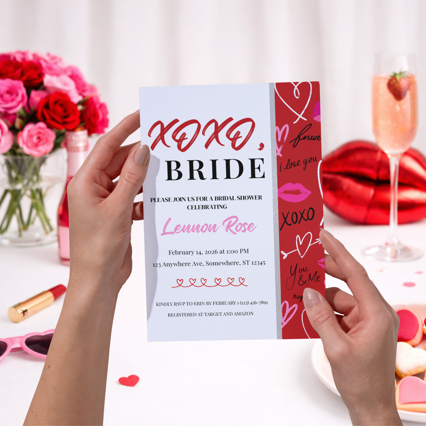 XOXO, Bride | Editable Bridal Shower Invitation