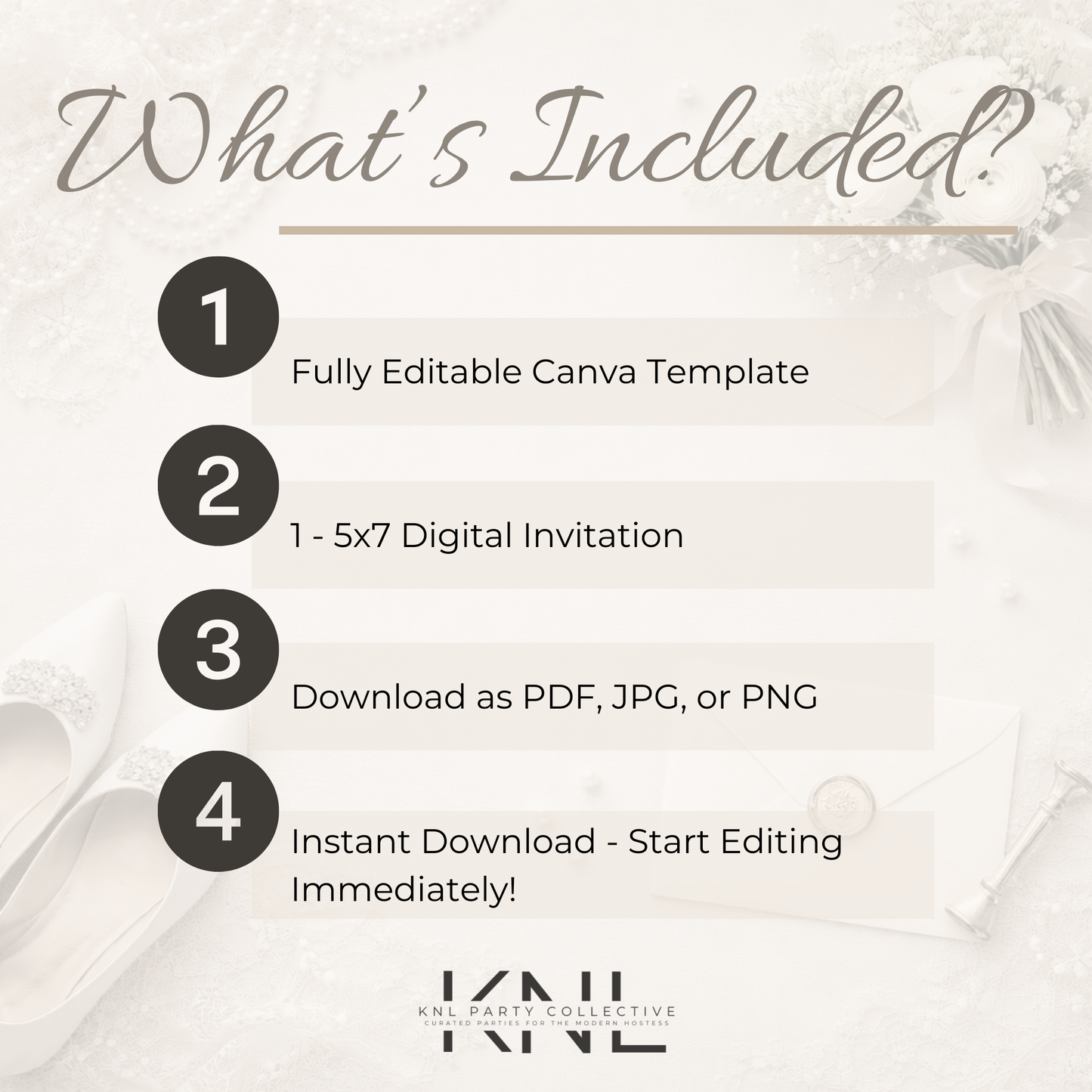 From Miss to Mrs Digital Invitation | Elegant Bridal Shower Template