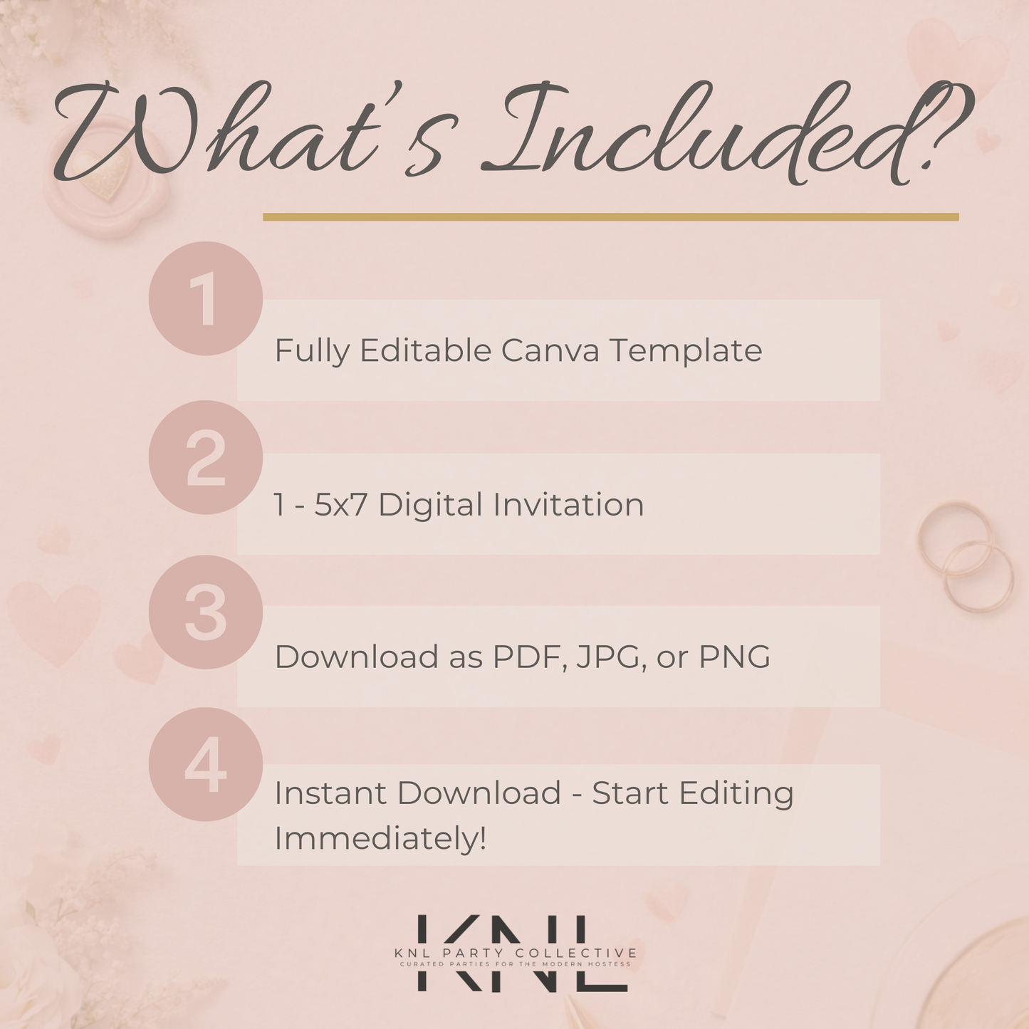 Forever & Always Bridal Shower Invitation | Editable Canva Template