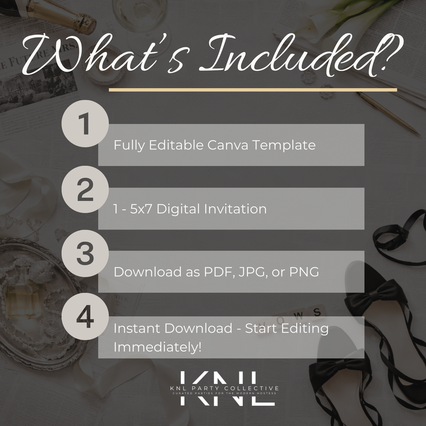 Editorial Bridal Shower Invitation | Newspaper Style | Editable Canva Template