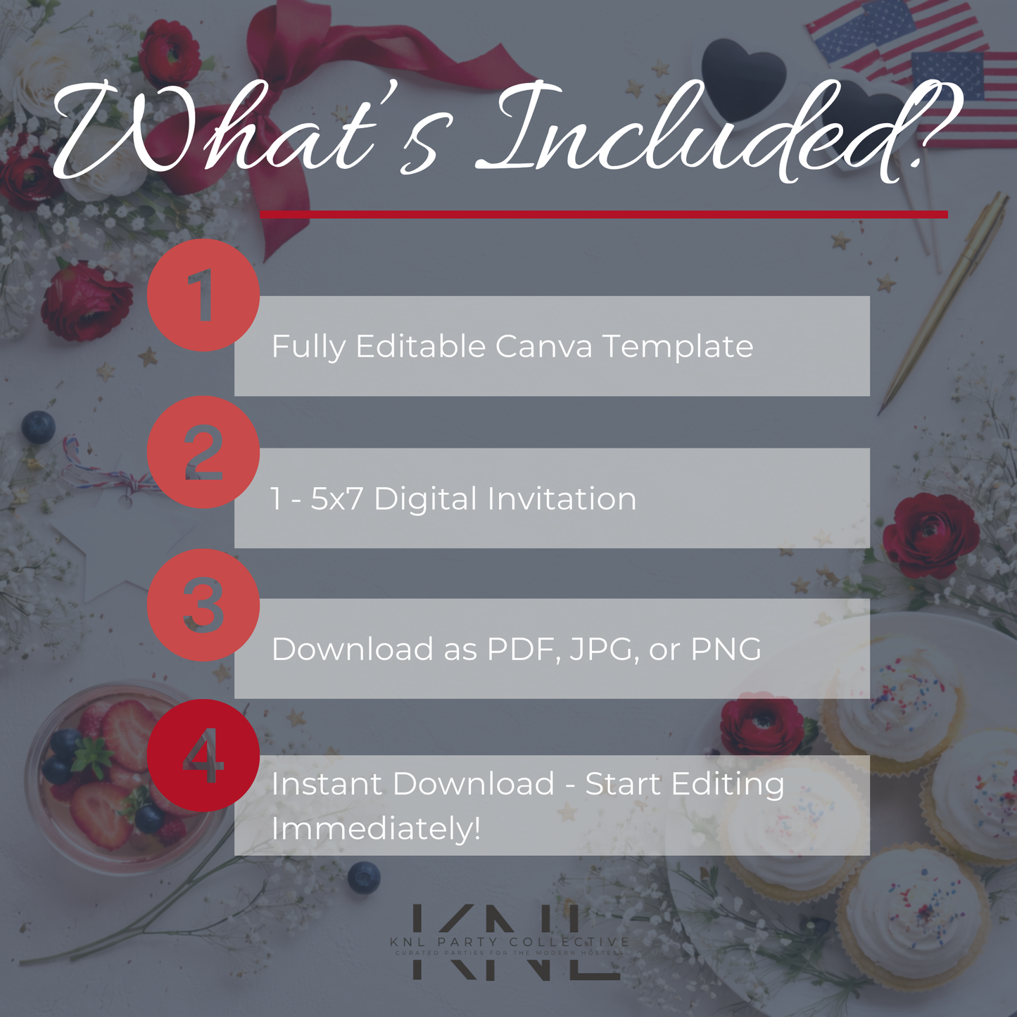 Editable Digital Invitation | Fourth of July Bridal Shower Theme